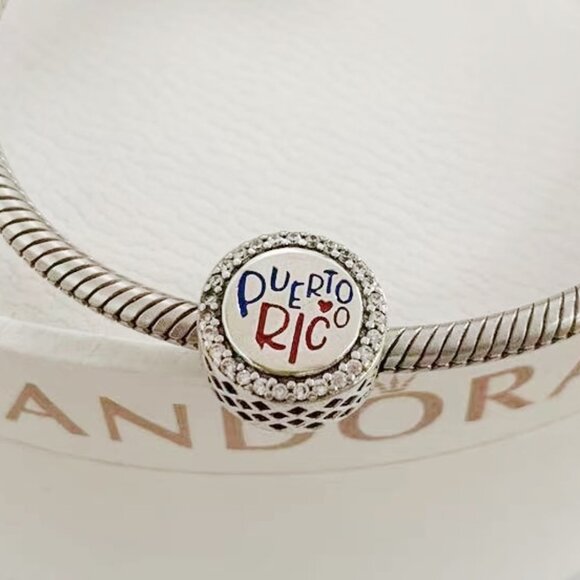 Pandora Puerto Rico Bead Charm ALE S925 Sterling Silver - Picture 3 of 3